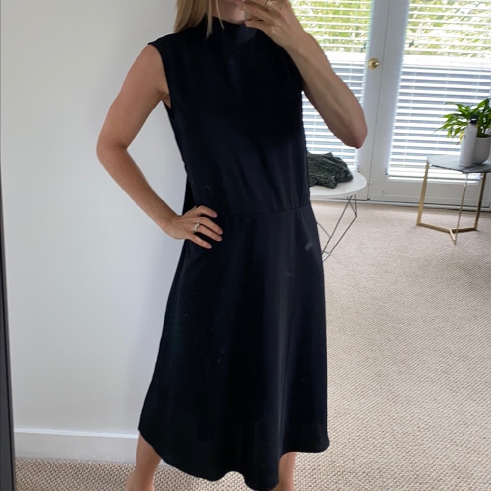 Who What Wear Midi Dress Tie Mock Neck